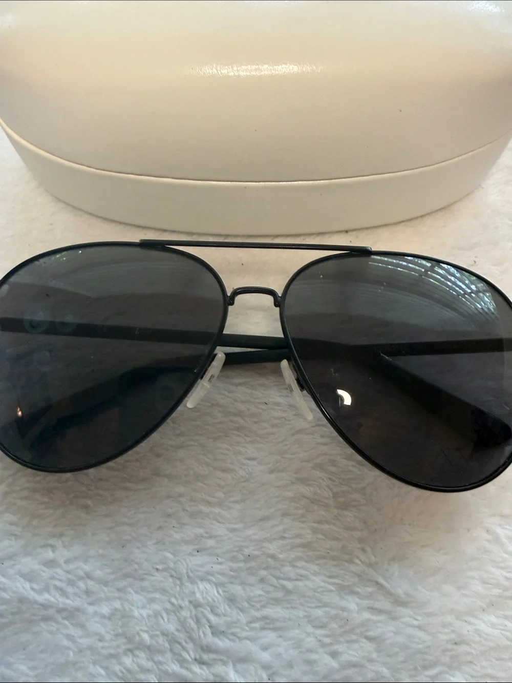 Calvin Klein Unisex Black Aviator Sunglasses with Case